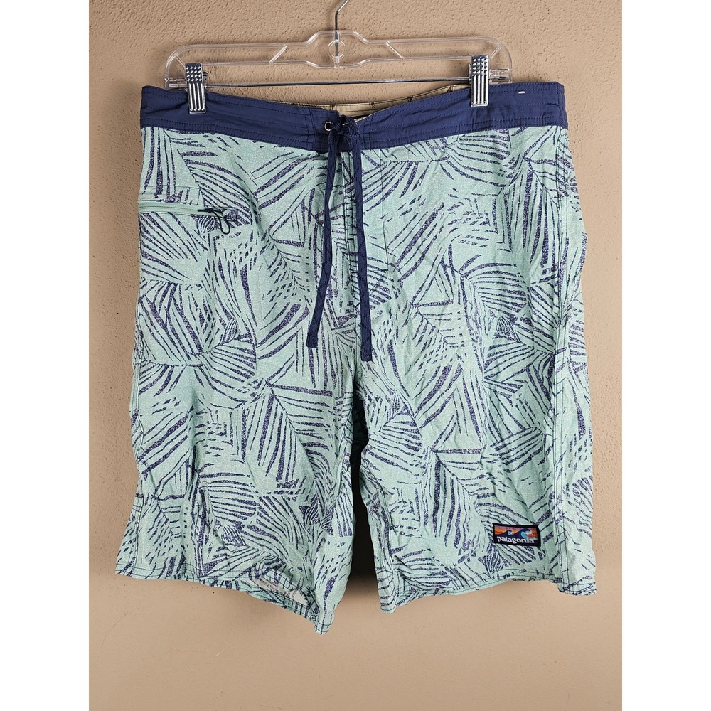 Patagonia Mens Blue‎ Print Wavefarer Boardshorts 36